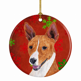 Basenji Christmas Snowflakes Ornament