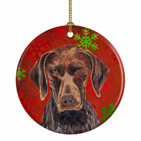 German Shorthaired Pointer Christmas Snowflakes Ornament