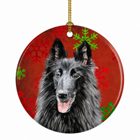 Belgian Sheepdog Christmas Snowflakes Ornament