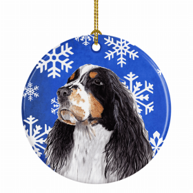 Welsh Springer Spaniel Winter Snowflakes Ornament