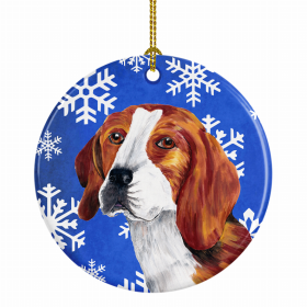 Beagle Winter Snowflakes Ornament