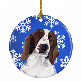 Welsh Springer Spaniel #2 Winter Snowflakes Ornament