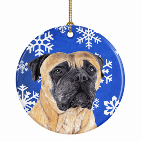 Mastiff Winter Snowflakes Ornament