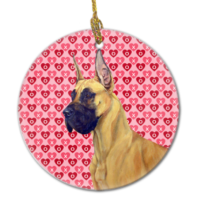 Great Dane Valentine's Day Ceramic Ornament