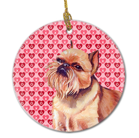 Brussels Griffon Valentine's Day Ceramic Ornament