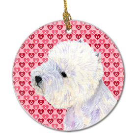 West Highland White Terrier Valentine's Day Ceramic Ornament