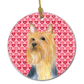 Silky Terrier Valentine's Day Ceramic Ornament