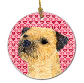 Border Terrier Valentine's Day Ceramic Ornament