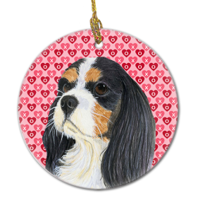 Cavalier King Charles Spaniel Valentine's Day Ceramic Ornament