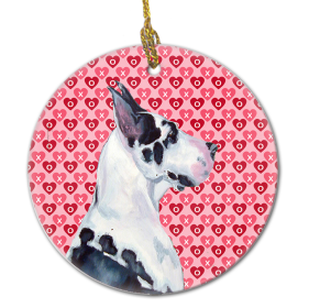 Great Dane #3 Valentine's Day Ceramic Ornament