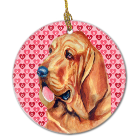 Bloodhound Valentine's Day Ceramic Ornament