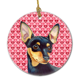 Min Pin Valentine's Day Ceramic Ornament