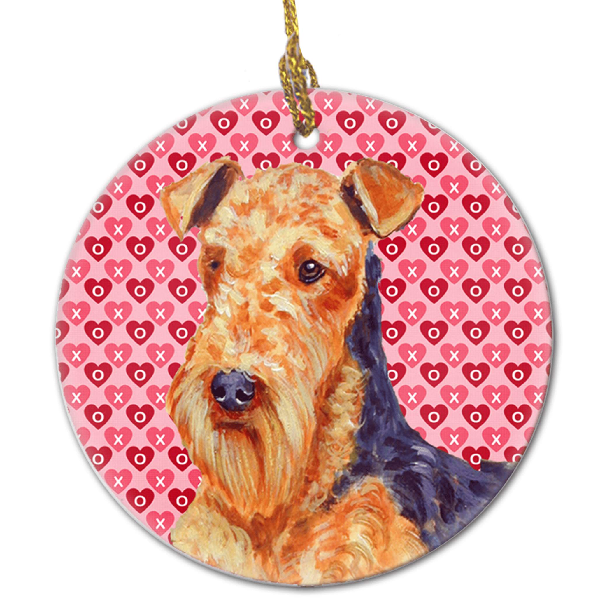 Airedale Terrier Valentine's Day Ceramic Ornament Airedale Terrier Valentine's Day Ceramic Ornament