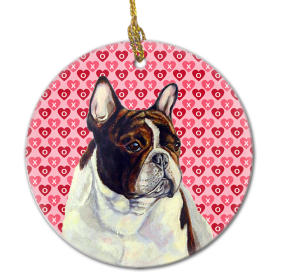 French Bulldog Valentine's Day Ceramic Ornament