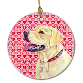 Labrador Retriever Valentine's Day Ceramic Ornament