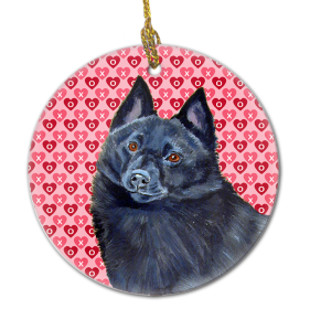 Schipperke Valentine's Day Ceramic Ornament