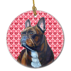 French Bulldog #2 Valentine's Day Ceramic Ornament