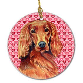 Irish Setter Valentine's Day Ceramic Ornament