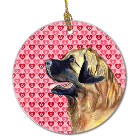 Leonberger Valentine's Day Ceramic Ornament