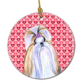 Shih Tzu #2 Valentine's Day Ceramic Ornament