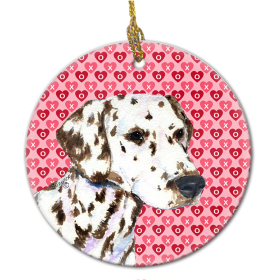 Dalmatian Valentine's Day Ceramic Ornament