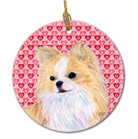 Chihuahua #2 Valentine's Day Ceramic Ornament