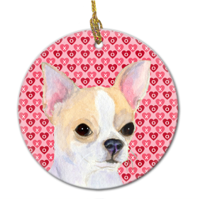 Chihuahua #3 Valentine's Day Ceramic Ornament