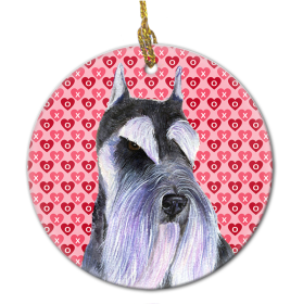 Schnauzer #2 Valentine's Day Ceramic Ornament