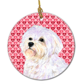 Maltese Valentine's Day Ceramic Ornament