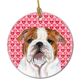 English Bulldog #2 Valentine's Day Ceramic Ornament