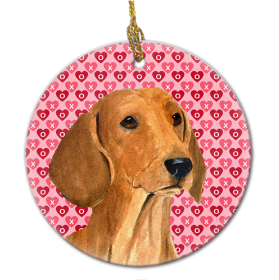 Dachshund #6 Valentine's Day Ceramic Ornament