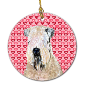 Soft Coated Wheaten Terrier Valentine's Day Ceramic Ornament