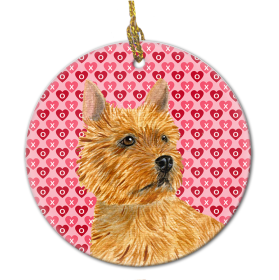 Norwich Terrier #2 Valentine's Day Ceramic Ornament