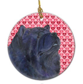 Chow Chow Valentine's Day Ceramic Ornament