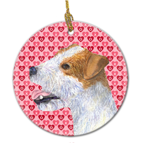 Jack Russell Terrier #2 Valentine's Day Ceramic Ornament