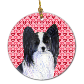 Papillon #2 Valentine's Day Ceramic Ornament