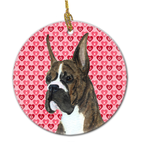 Boxer #2 Valentine's Day Ceramic Ornament