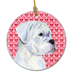 Boxer #3 Valentine's Day Ceramic Ornament