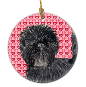 Affenpinscher Valentine's Day Ceramic Ornament