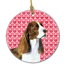 Welsh Springer Spaniel Valentine's Day Ceramic Ornament