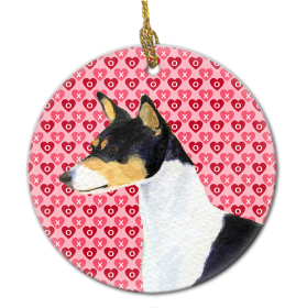 Basenji #2 Valentine's Day Ceramic Ornament