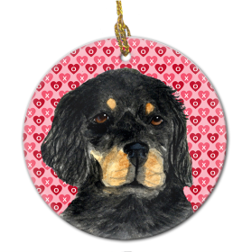 Gordon Setter Valentine's Day Ceramic Ornament