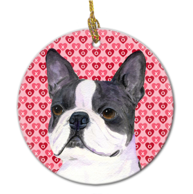 Boston Terrier #2 Valentine's Day Ceramic Ornament