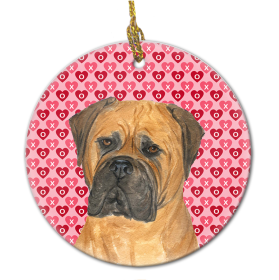 Bullmastiff Valentine's Day Ceramic Ornament