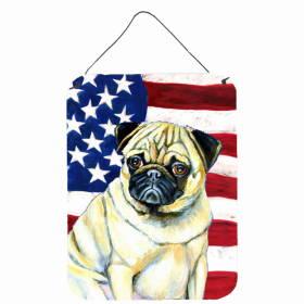 Pug USA American Flag Wall or Door Hanging Prints