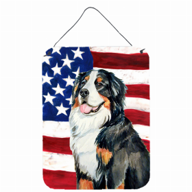 Bernese Mountain Dog USA American Flag Wall or Door Hanging Prints