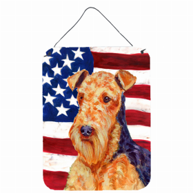 Airedale USA American Flag Wall or Door Hanging Prints