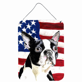 Boston Terrier USA American Flag Wall or Door Hanging Prints