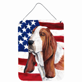 Basset Hound #4  USA American Flag Wall or Door Hanging Prints