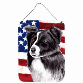 Border Collie USA American Flag Wall or Door Hanging Prints